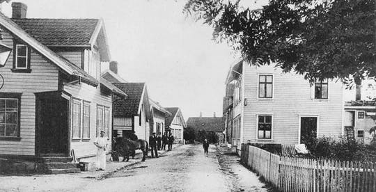 Foto av Nærbøgata frå 1910