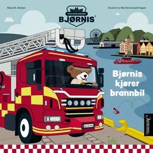 Omslag: "Bjørnis kjører brannbil" av Rikard B. Heimen
