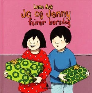 Omslag: "Jo og Jenny feirer bursdag" av Lene Ask